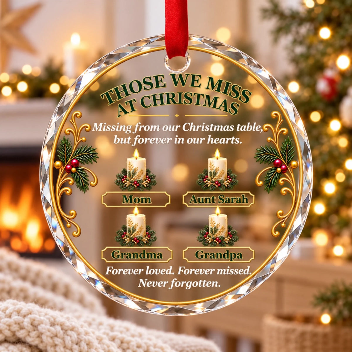 Those We Miss at Christmas – Personalized Memorial Ornament with Names ...